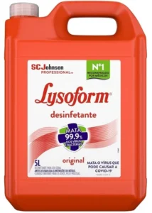 produto de limpeza Lysoform vermelho. Desinfetante.